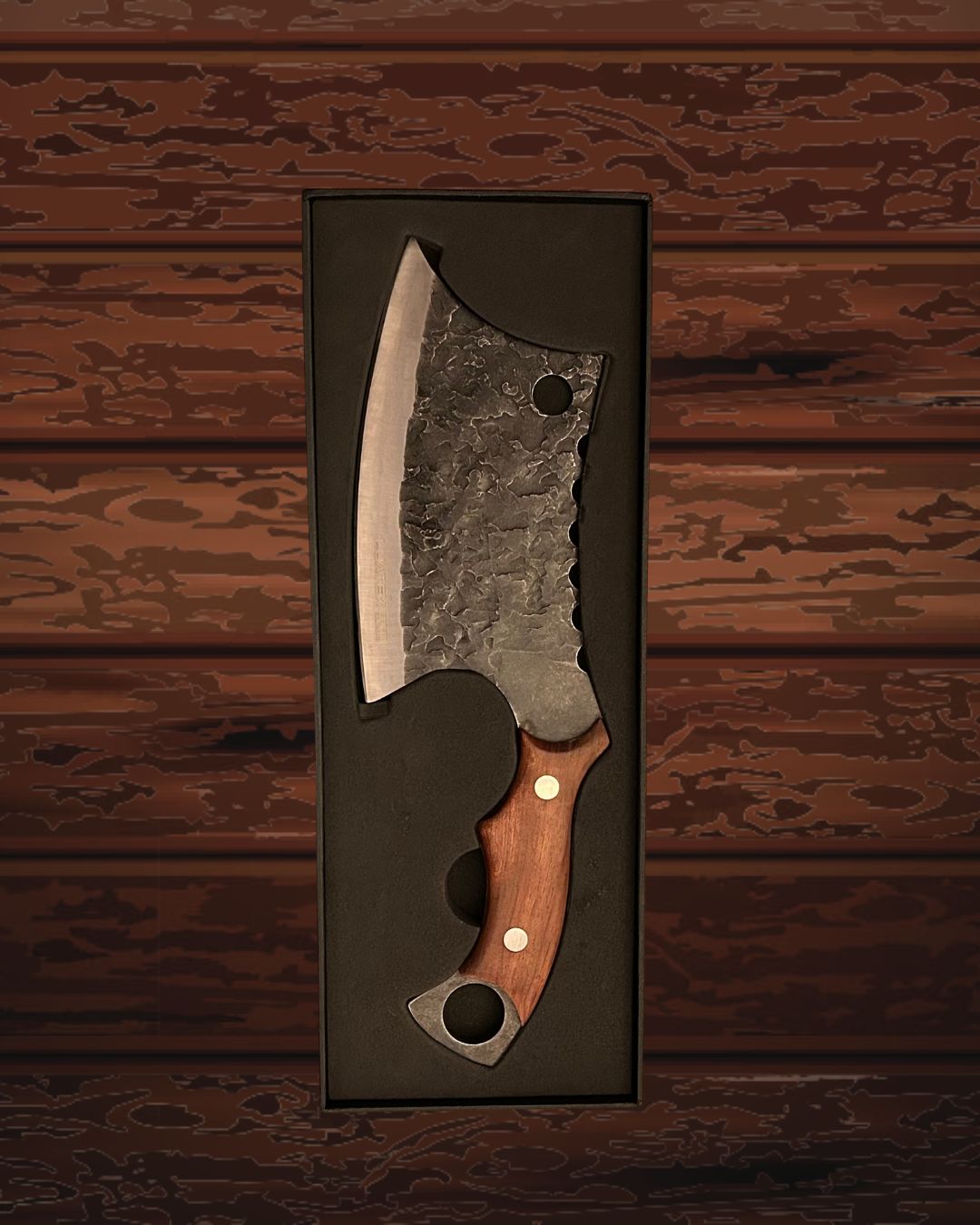 Cutelo Artesanal IronClaw – Aço Inox Forjado com Cabo de Madeira Ergonômico