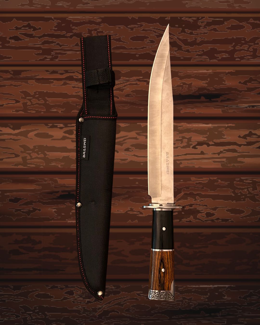 Faca de Churrasco GiantBlade – Aço Inox 40 cm com Cabo de Madeira