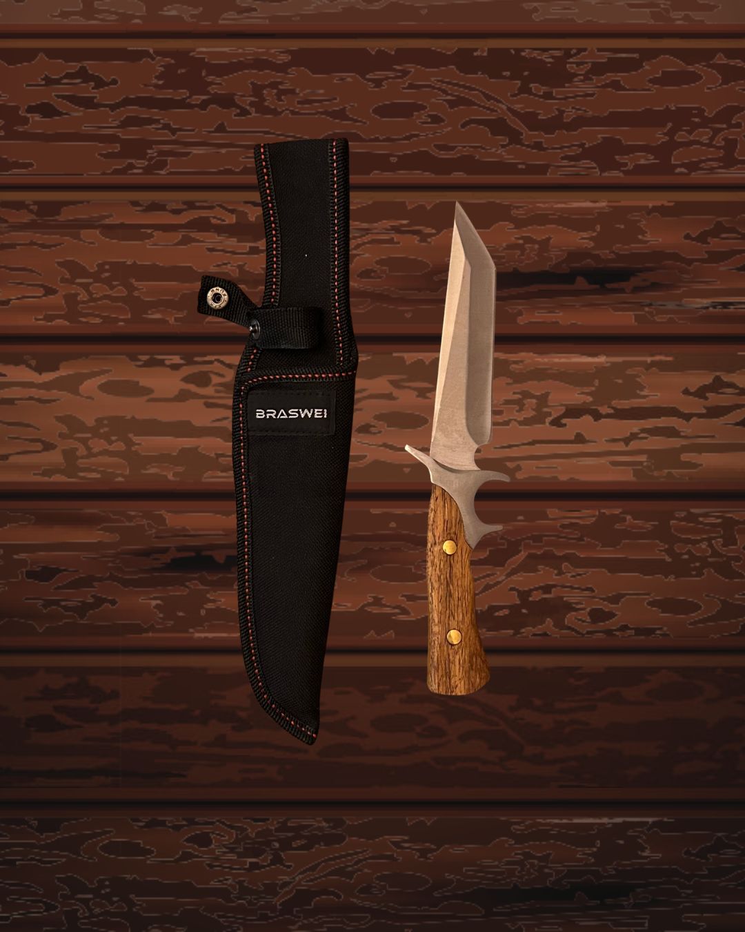 Faca de Churrasco ThunderBlade – Aço Inox 28 cm com Cabo de Madeira